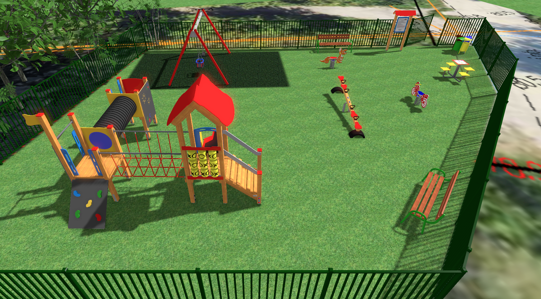 Koncepcja wizualizacja placu zabaw